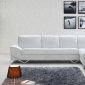 Vanity Sectional Sofa in White Leather by VIG w/Metal Legs