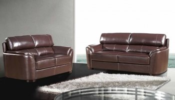 Fiona Sofa in Brown Leather Match w/Optional Items [ADS-Fiona]