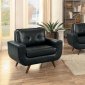 Deryn Sofa & Loveseat 8327BLK Black Leather Gel by Homelegance