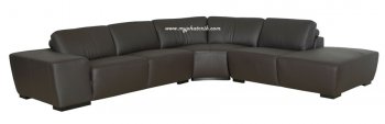 Brown Leather Modern Sectional Sofa [AWSS-Empire]