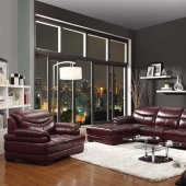 51130 Firas Sectional Sofa in Burgundy Split Leather by Acme