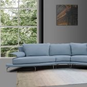 Andover Sectional Sofa in Blue Leather by VIG