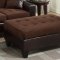 F6928 Sectional Sofa in Chocolate Microfiber Fabric by Boss