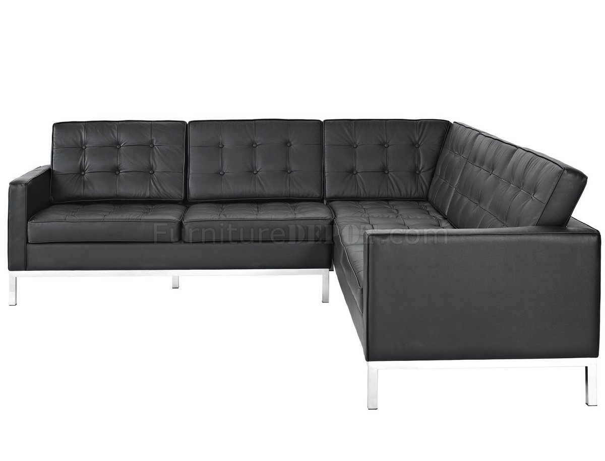 modway loft leather left arm sectional sofa
