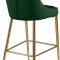 Karina Counter Stool 789 Set of 2 Green Velvet Fabric - Meridian