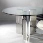 Round Tempered Glass Top Modern Dining Table w/Optional Chairs