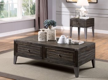 Piedmont 3Pc Coffee & End Table Set CM4387 in Gray & Dark Oak [FACT-CM4387-Piedmont]