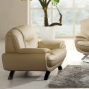 Almond Leather Sofa & 2 Chairs Set w/Free Gift of Coffee Tables