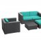 Malibu 5Pc Patio Sofa Set by Modway in Espresso & White