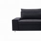 Charcoal Grey Fabric Modern Sectional Sofa Bed w/Metal Legs