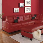 51185 Kiva Sectional Sofa in Red Bonded Leather by Acme