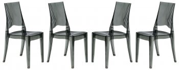 Coral Set of 4 Dining Chairs CDC19TBL in Black by LeisureMod [LMDC-CDC19TBL-Coral Black]