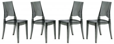 Coral Set of 4 Dining Chairs CDC19TBL in Black by LeisureMod