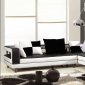 Black and White Leather Upholstered Contemporary Sectional Sofa