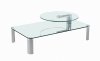 8158 Clear Glass Two Tier Motion Cocktail Table by Chintaly