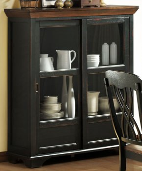 Ohana 1393BK-50 Curio in Black & Cherry by Homelegance [HEBU-1393BK-50 Ohana]