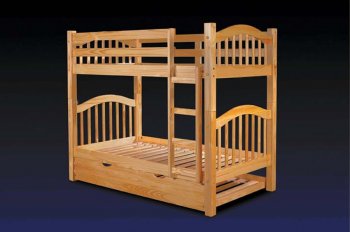 Contemporary Kid's Bunk Bed With Honey Oak Finish [AMKB-02359-Heartland]