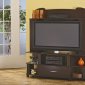 Cappuccino Finish Modern Entertainment Center w/Castor Base