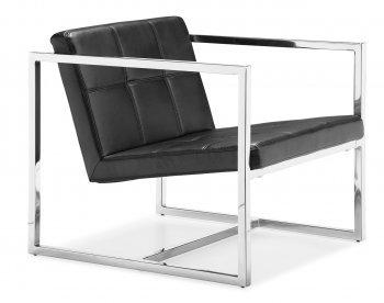 Black or White Leatherette Modern Chair w/Chrome Steel Frame [ZMC-Carbon]