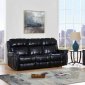 U1707 Power Motion Sofa Black Bonded Leather by Global w/Options