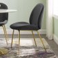 Scoop Dining Chair 3548 Set of 2 in Black Velvet by Modway