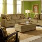 Conga Saddle Fabric Modern Living Room Sofa & Loveseat Set