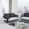 UA189 Sofa in White & Black Bonded Leather by Global Furniture