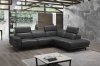 Davenport Sectional Sofa in Slate Grey Leather by J&M