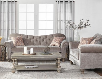 8735 Sofa in Amigo Cocoa Taupe Velvet by Serta Hughes w/Options