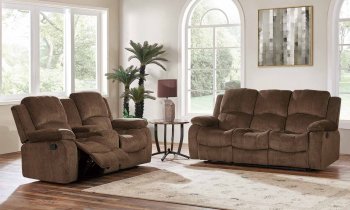 U3118C Motion Sofa & Loveseat Coffee Chenille Fabric by Global [GFS-U3118C-BR]