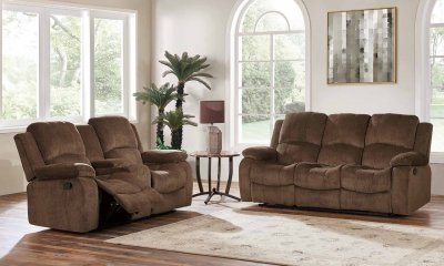 U3118C Motion Sofa & Loveseat Coffee Chenille Fabric by Global