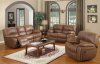 Chocolate Bonded Leather Modern Motion Loveseat & Sofa w/Options