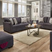 7058 Sofa & Loveseat in Pacific Steel Blue Fabric by Simmons