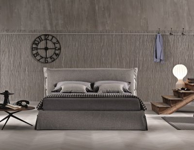 Giselle Storage Bed in Gray Fabric by J&M