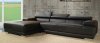 Melody Sectional Sofa in Black Leather by Whiteline Imports