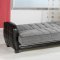 Modern Grey & Black Two-Tone Living Room w/Storage Sleeper Sofa