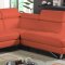 4026 Sectional Sofa in Orange Sateen Microfiber Fabric