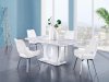 D894DT Dining Table in White by Global w/Optional D4878DC Chairs