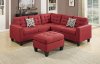 F6936 Sectional Sofa in Carmine Fabric by Boss w/Ottoman