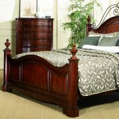 Highland Cherry Finish Panel Bed w/Optional Case Goods