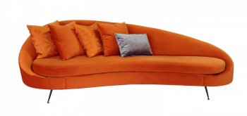 Saline Sofa & Accent Chair in Pumpkin Velvet by VIG w/Options [VGS-Saline Pumpkin]