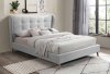 Duran Upholstered Bed 28960 in Light Gray Fabric by Acme