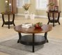 Brown & Cappuccino Two-Tone Finish Modern 3Pc Coffee Table Set