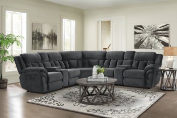 Mccobb Motion Sectional Sofa in Charcoal Fabric by Klaussner [SFKRSS-Mccobb Charcoal]