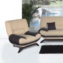 3 Piece Premium Leather Living Room Set with Convertible Sofa