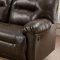 Brown Bonded Leather Modern Double Reclining Sofa & Loveseat Set