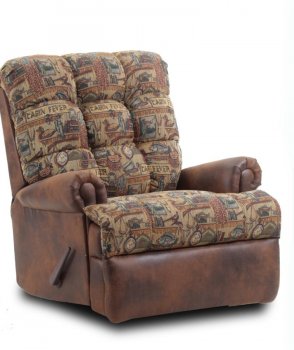 Saddle Fabric Modern Recliner w/Multi-Tone Accents [CHFRC-V2-7538-CF]