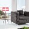 Scarlett Sofa 663 in Grey Velvet Fabric by Meridian w/Options