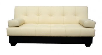 Ivory Leatherette Sleeper Sofa [LSSB-Miami]