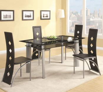 Fontana 121051 Dining 5Pc Set by Coaster w/Glass Top [CRDS-121051 Fontana]